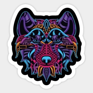 Neon Wolf Sticker